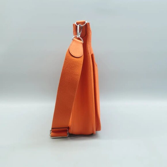 100% Authentic Hermes Evelyne Orange Leather Shoulder bag - Picture 3 of 12